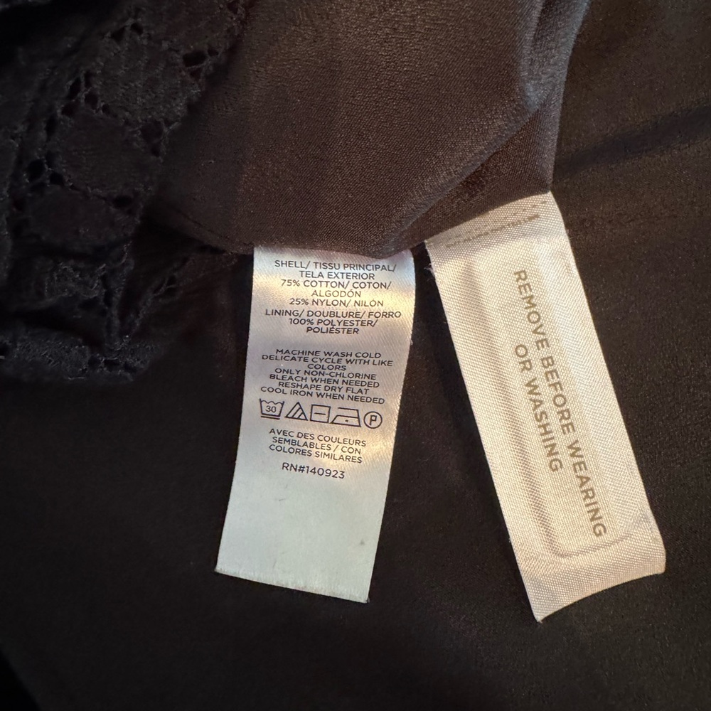 LOFT Black Eyelet Midi Dress - Picture 5 of 5
